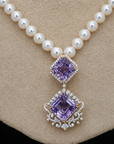 Diamond and Pearl Necklace With Amethyst