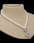 Diamond and Pearl Necklace With Amethyst