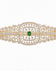 Diamond Filigree Bracelet with Natural Emerald