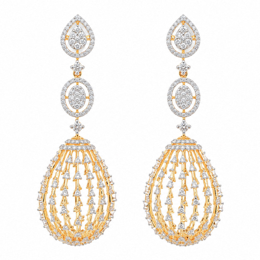 Diamond Drop Chandelier Earrings