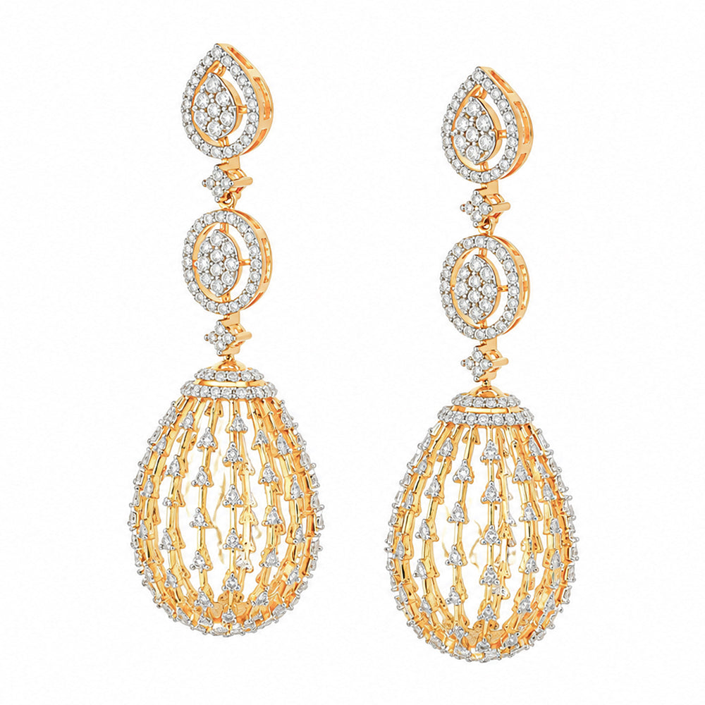 Diamond Drop Chandelier Earrings