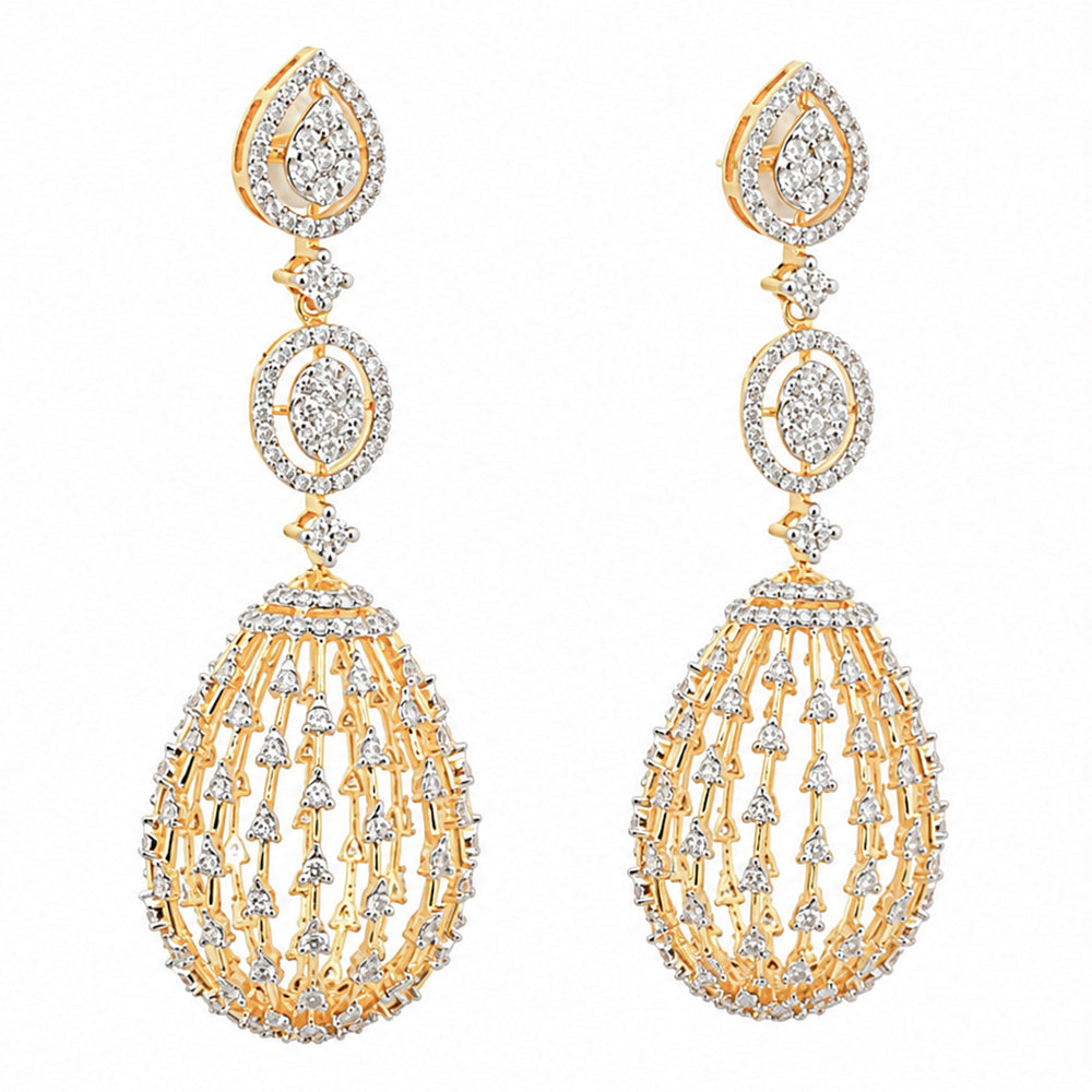 Diamond Drop Chandelier Earrings