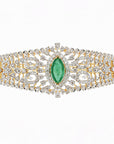Diamond Bracelet with Natural Emerald