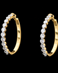 Diamond Hoop Earrings With Elegant Diamond Accents