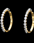 Diamond Hoop Earrings With Elegant Diamond Accents