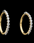 Diamond Hoop Earrings With Elegant Diamond Accents