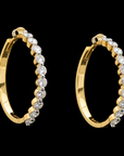 Diamond Hoop Earrings With Elegant Diamond Accents