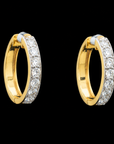 Diamond Hoop Earrings with Pavé Diamond Detailing