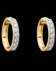 Diamond Hoop Earrings with Pavé Diamond Detailing