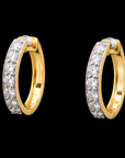 Diamond Hoop Earrings with Pavé Diamond Detailing