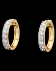 Diamond Hoop Earrings with Pavé Diamond Detailing