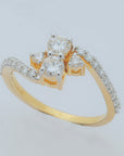 Diamond Ring with Twin Diamond Accents