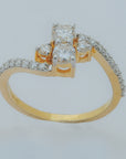 Diamond Ring with Twin Diamond Accents