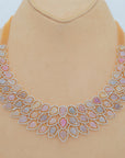 Diamond Necklace with Multicolor Sapphires and Diamond Accents With Earring Set