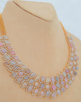 Diamond Necklace with Multicolor Sapphires and Diamond Accents With Earring Set