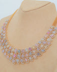 Diamond Necklace with Multicolor Sapphires and Diamond Accents With Earring Set
