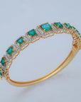 Diamond Bracelet With Emeralds and Diamond Accents