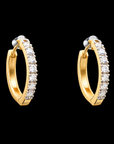 Diamond Hoop Earrings with Classic Diamond Detailing