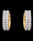 Diamond Hoop Earrings with Double-Row Diamond Detailing