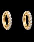 Diamond Hoop Earrings with Classic Prong-Set Diamonds