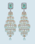 Diamond Chandelier Earrings with Emerald Drops