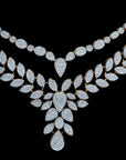 Diamond Necklace Set with Elegant Leaf and Floral Detailing With Earring