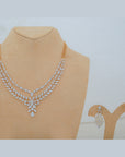Diamond Necklace Set with Elegant Leaf and Floral Detailing With Earring