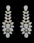 Diamond Necklace Set with Elegant Leaf and Floral Detailing With Earring