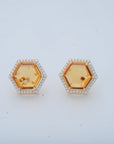 Diamond Pendant Set with Hexagonal Topaz and Diamond Detailing
