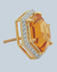 Diamond Pendant Set with Hexagonal Topaz and Diamond Detailing