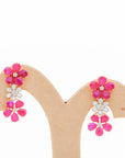 Diamond Necklace Set with Rubies and Flower Detailing With Earring