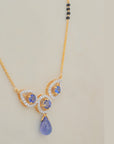 Diamond Mangalsutra with Sapphires, Tanzanite and Black Beads