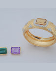 Diamond Bracelet with Emerald, Amethyst and Topaz and Diamond Detailing