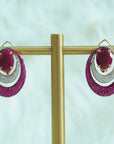 Diamond Earrings with Natural Rubies