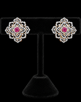 Diamond and Ruby Multi-Style Earrings with Emerald Centers