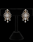 Diamond Botanical Motif Earrings with Pavé Detail