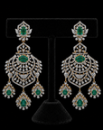 Diamond Interchangeable Earrings with Natural Emerald, Ruby and Pearl