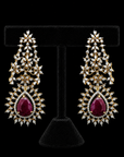 Diamond Earrings with Natural Rubies