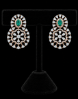 Diamond Earrings With Natural Emeralds