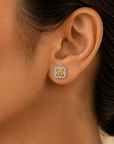 Diamond Square Stud Earrings