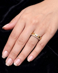 Diamond and Gold Ring Designed in South Indian Style