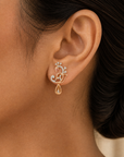 Peacock Natural Ruby and Diamond Earrings