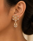 Floral Design Diamond Earrings