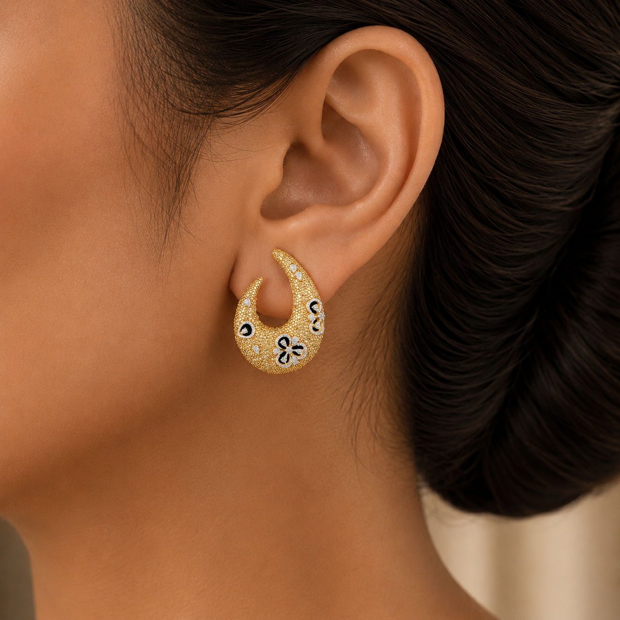 Designer Diamond Studs with Natural Blue Sapphires