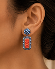 Diamond Earrings with Natural Corals and Pearls.
