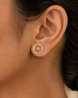 Round Diamond Studs with Onyx