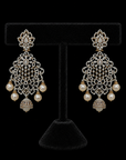Diamond Earrings with Natural Emeralds/Rubies and Pearl Drops