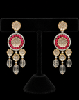 2 In 1 Diamond Earrings with Natural Morganite and Spinel