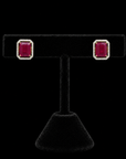Diamond Studs with Natural Rubies
