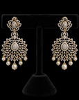 2-in-1 Diamond Earrings with changeable Natural Emeralds/Rubles and Pearl Drops